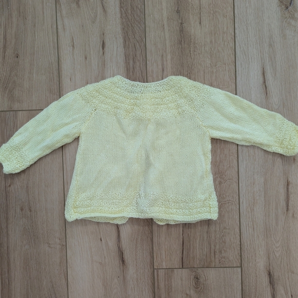 Light Yellow Knit Baby Cardigan - Picture 2 of 3